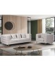 Ε9600,31 MORRIS 3-Seater Sofa for Living Room - Sitting Room, White Teddy Fabric (Borg) 213x87x76cm