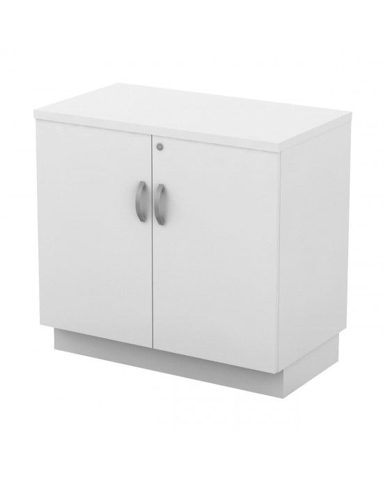 ΕΟ979,3 CABINET Low Desk Double Layer with 2 Shelves, Color White-80x45x75cm