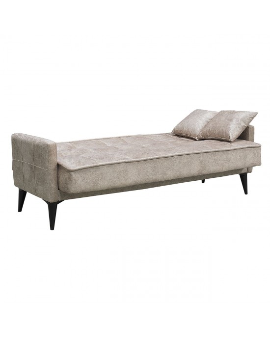 Ε9932,2 PERTH Καναπές - Κρεβάτι Σαλονιού - Καθιστικού, 3Θέσιος Ύφ.Cappuccino - αποθ/κός χώρος-Sofa:210x80x75-Bed:180x100cm
