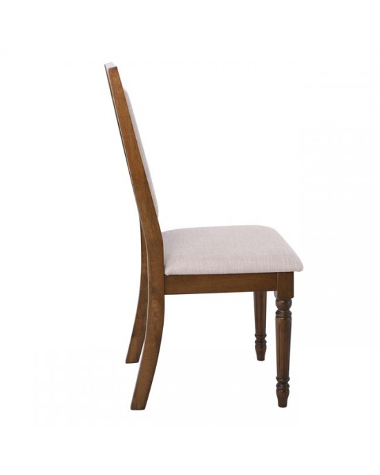 Ε798,Κ BARCO Chair Light Walnut/Fabric Beige 1 pack / 2 pcs 48x57x98cm