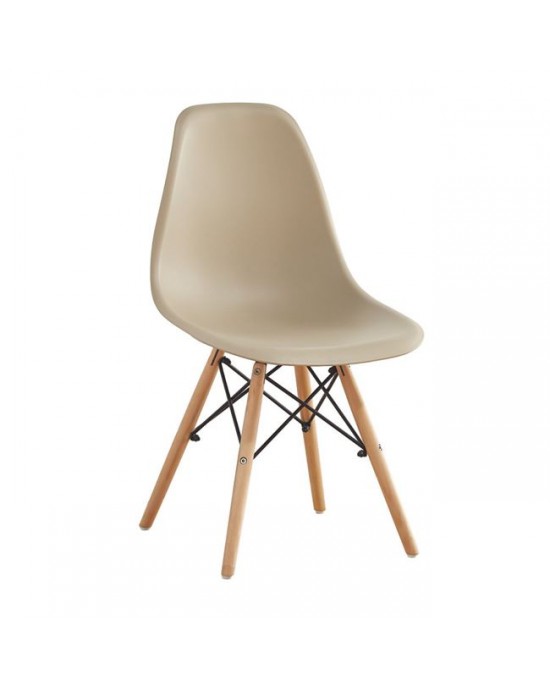 ΕΜ123,9W ART Wood Chair PP Tortora 1 pack / 4 pcs