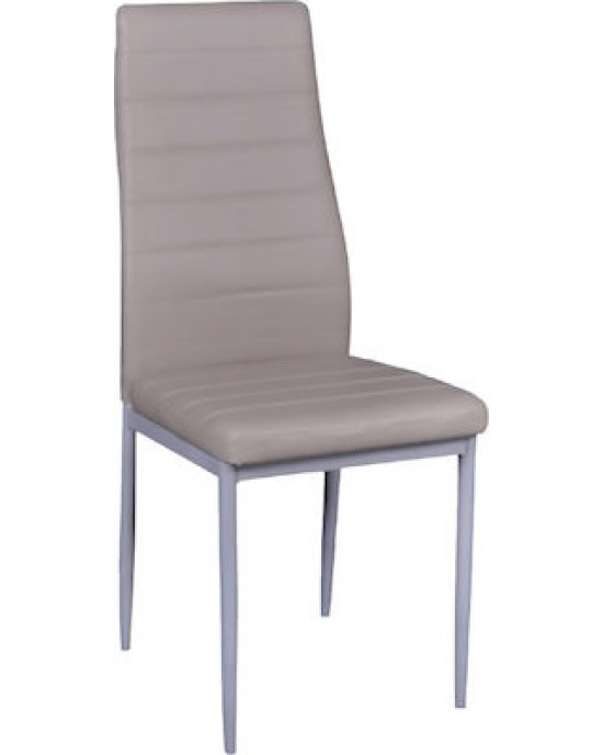 ΕΜ966,96 JETTA Chair Cappuccino Pvc (Silver paint) 1 pack / 6 pcs- 40x50x95cm