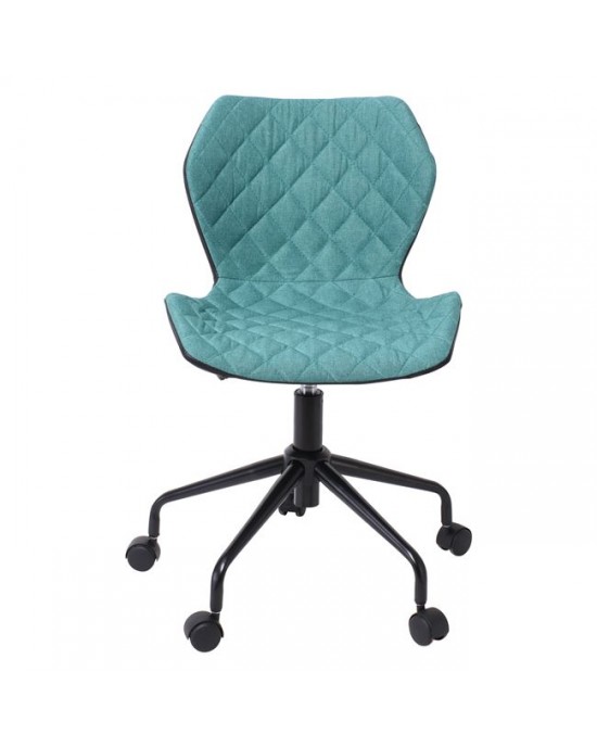 ΕΟ207,3 DAVID Office Chair Pu Black/Fabric Pale Green
