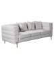 Ε9600,31 MORRIS 3-Seater Sofa for Living Room - Sitting Room, White Teddy Fabric (Borg) 213x87x76cm