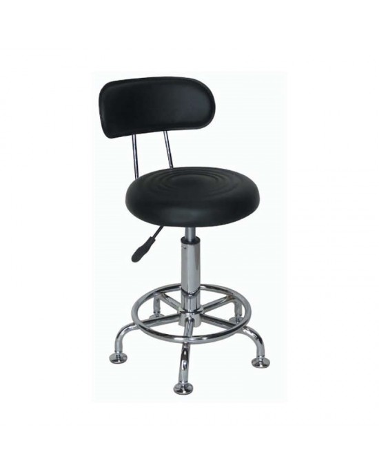 43.2267 BAR73 BLACK FIXED PU (S2) STOOL WITH SHOCK ABSORBER 38Χ43Χ74-89cm.