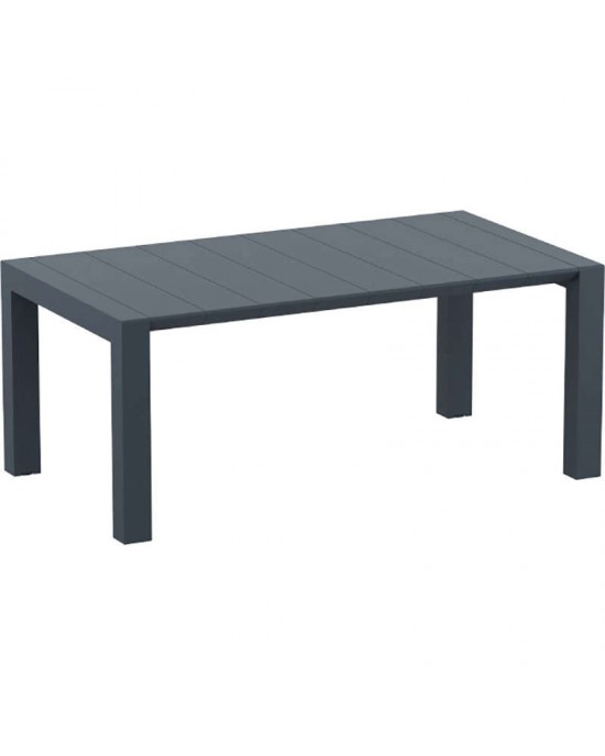 53.0234 VEGAS RATTAN DARK GRAY EXTENSIVE TABLE 100X180 / 220X75cm.