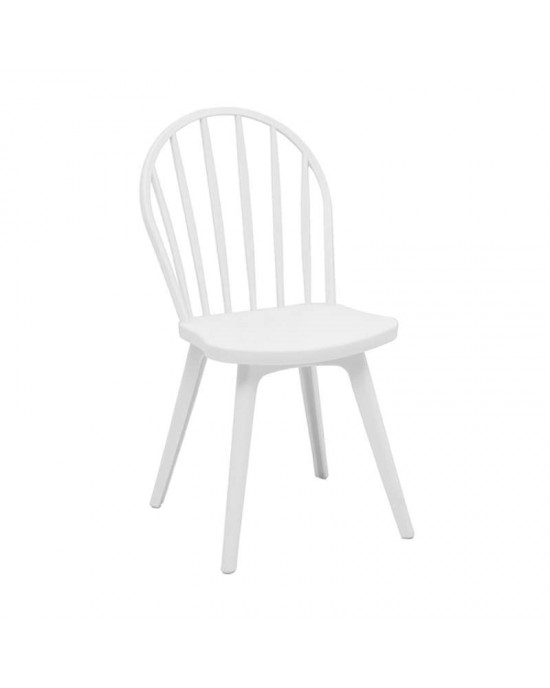 20.0231.S Καρέκλα Πολυπροπυλενίου 4τμχ Mirella Oval Λευκό 47Χ54Χ91εκ.