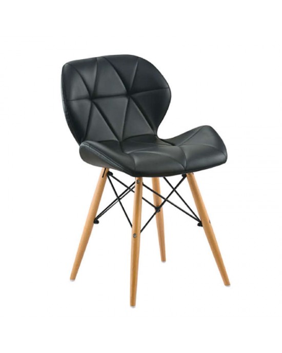 10.0068.S Wooden Dining Chair 4pcs Margo Black PU 47X53X72cm.