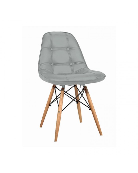 10.0083.S Wooden Dining Chair 4pcs Amanta Gray PU 46X51X82cm.