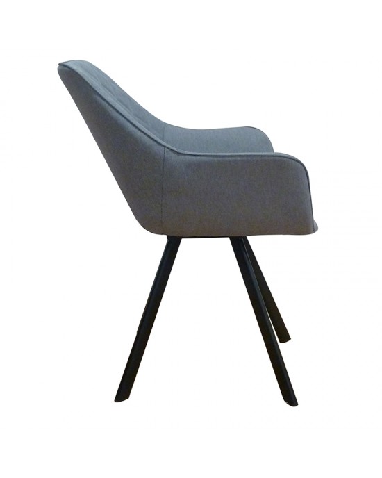 11.1565.S Dining Chair Metal 2pcs Nina Gray Fabric 59Χ64Χ87cm.