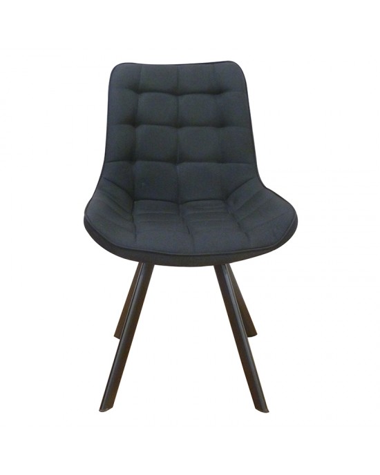 11.1566.S Dining Chair Metal 4pcs Marita Black Fabric 54Χ57Χ89cm.