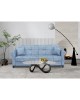 40.0117 AZUR BLUE GRAY FABRIC 3-SEAT SOFA/BED WITH STORAGE SPACE 210X80X75cm. BED.180X100