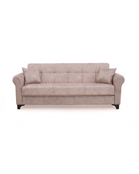40.0118 AZUR LIGHT BROWN FABRIC 3-SEAT SOFA/BED WITH STORAGE SPACE 210X80X75cm. BED.180X100